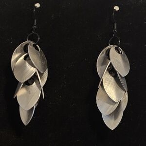 Silver Petal Chainmail Earrings